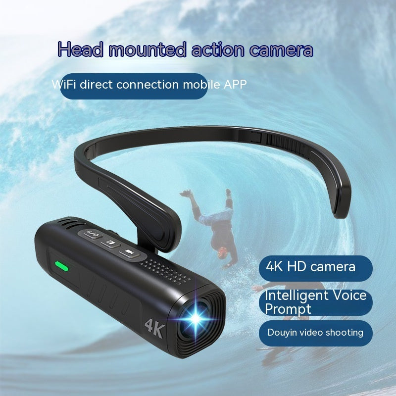 Live Streaming Sports Camera 4K HD Headset Ear Hook